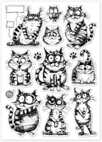 GLOBLELAND Coy Cat Clear Stamps Funny Cat Silicone Clear Stamp Seals Cartoon - Image 8