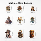 120PCS Steampunk PET Stickers, Mechanical Cats, Planner Collage, Water Bottle - Image 3
