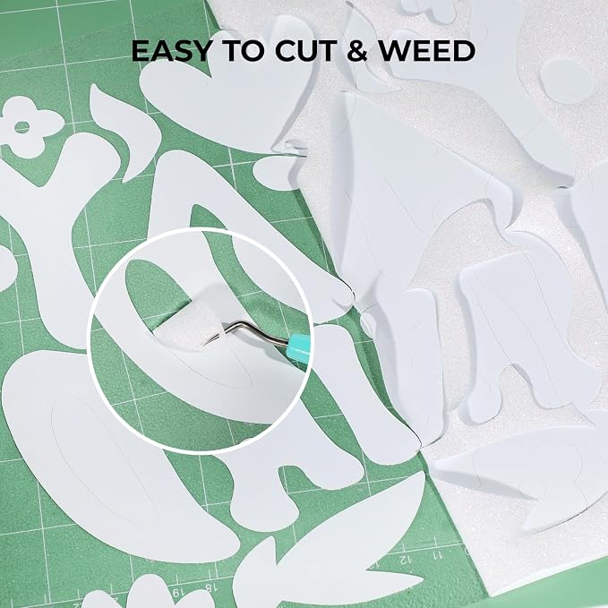 HTVRONT White Glitter HTV Vinyl Roll, Glitter Iron on Vinyl Easy to Cut & Weed - Image 3
