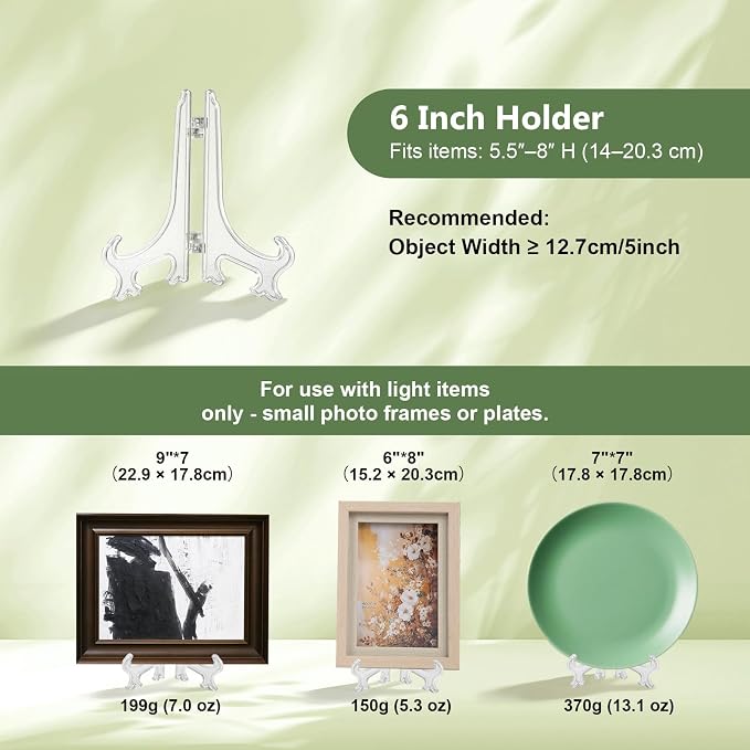 Artliving 6 Inch Clear Plastic Easels or Stand/Plate Holders to Display - Image 3
