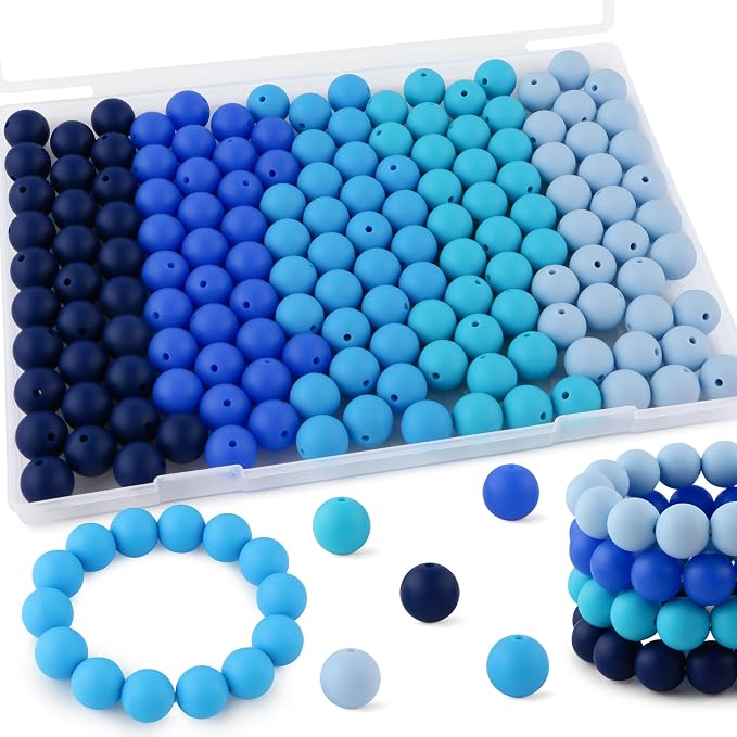 160Pcs Silicone Beads 12mm Mix Color, Bulk Silicone Beads 12mm by Kovict