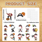 60pcs Pirate Cutouts Pirate Treasure Theme Bulletin Board Decorations Skull Hat - Image 2
