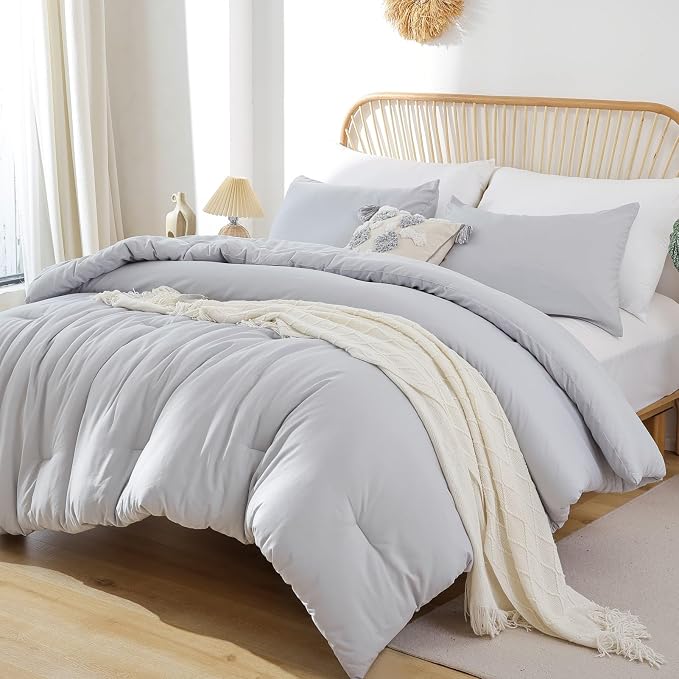 ROSGONIA Gray Comforter Set Queen - Image 3