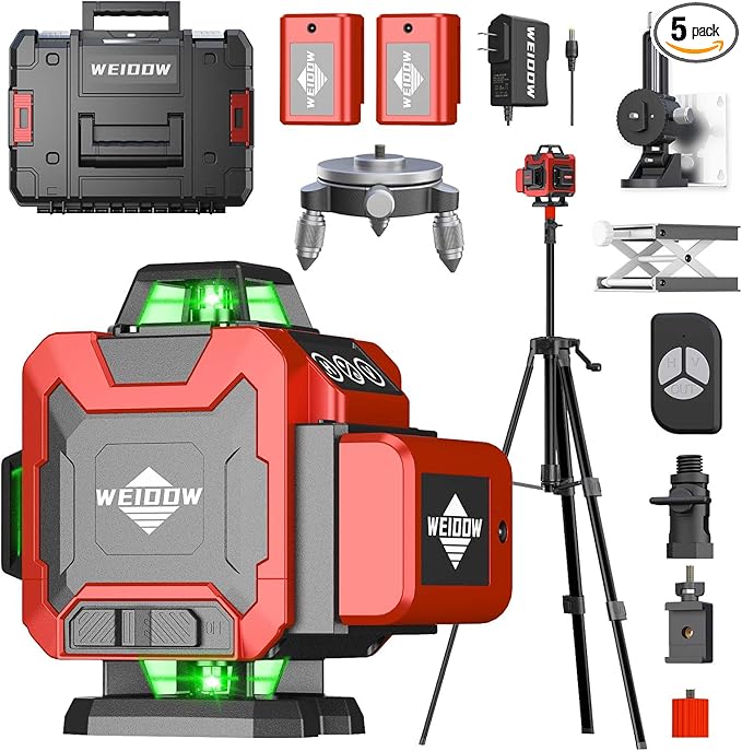 WEIDDW Laser Level 360° Green Cross Line Self Leveling Laser Measuring Tool by WEIDDW