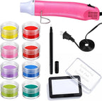 Lanties Embossing Kit with Heat Tool Bundle, 8 x 10ml Embossing Powders - Image 8