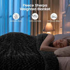 Super Fuzzy Soft Fleece Sherpa Weighted Blanket 20 lbs - Image 2