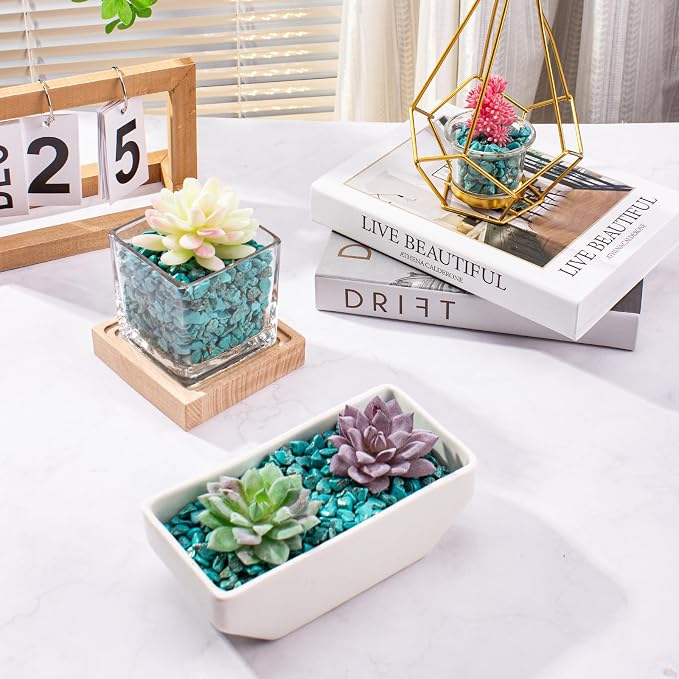 0.5 Lb/230g Blue Howlite Turquoise Crushed Stone Crystal Chips Bulk, Aquarium - Image 5