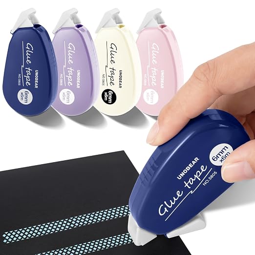 4 Pack Double Sided Tape Roller, Scrapbook Supplies, Glue Tape Roller by Waicrk