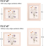 6x8 Picture Frame with Wavy Mat, Wooden Real Glass 6 x 8 Photo Frame - Image 3