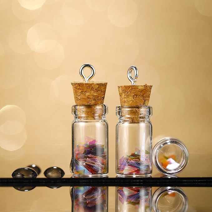 Yungyan 50 Pieces Small Mini Glass Bottles Jars - Image 5