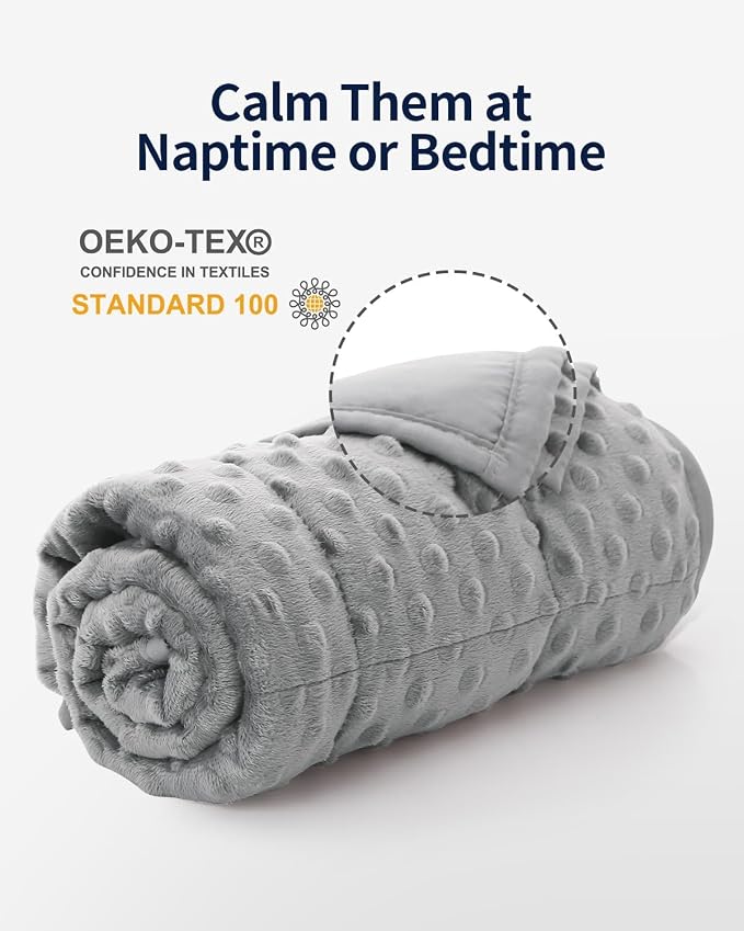 Mr. Sandman Weighted Lap Blanket 2LBS 20 x 30 Inches, Minky Dots Heavy Blanket - Image 2