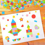 3400Pcs Foam Stickers Foam Shape Stickers Heart Star Square Geometric Sticker - Image 7