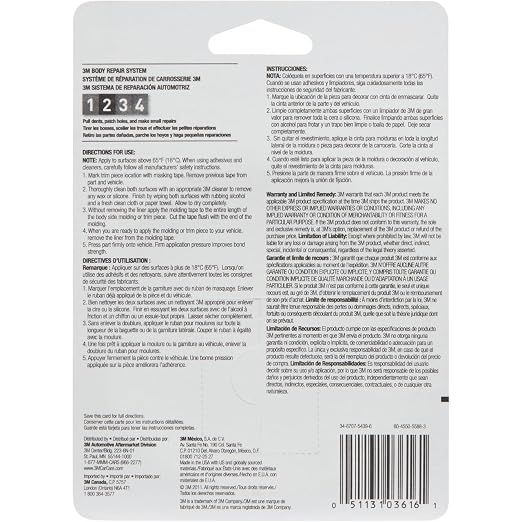 3M Super Strength Molding Tape 03616, 7/8 in x 15 ft Each, Heavy Duty - Image 5