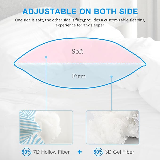 EIUE Bed Pillows for Sleeping 2 Pack Queen Size，Super Soft Down Alternative - Image 3