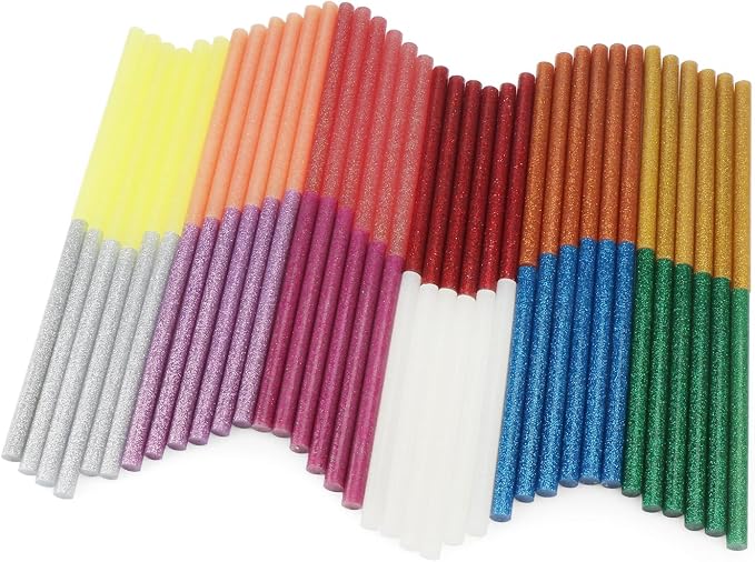 Colored Hot Glue Sticks Mini, 3.93 x 0.27 in Glitter Glue Stick, EVA Adhesive - Image 7