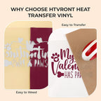 HTVRONT Maroon Heat Transfer Vinyl, 13 Pack | Maroon Iron on Vinyl - Image 2