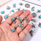 NVENF 32PCS Western Charms for Jewelry Making, Synthetic Turquoise Vintage - Image 2