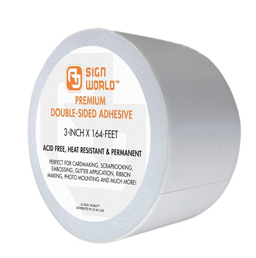 Best 3" Ultra-Thin Permanent Double-Sided Tape by AJSignWorld
