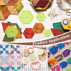 BENECREAT 16 Sizes Hexagon Quilting Template, Acrylic Intricate Sewing Machine - Image 5