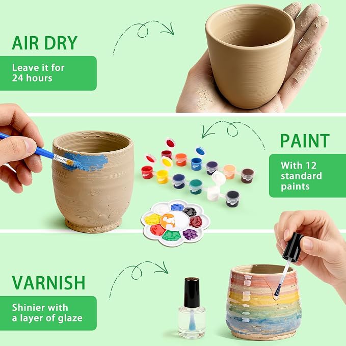 Pottery Wheel for Kids, Complete Pottery Painting Craft Kit, Arts and Crafts - Image 5