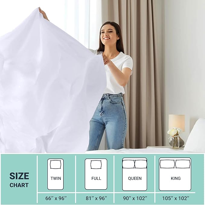 ZPECC White Bulk Flat Sheets Only Queen Size 6 Pack, Easy Sort Top Bed Sheet by - Image 5