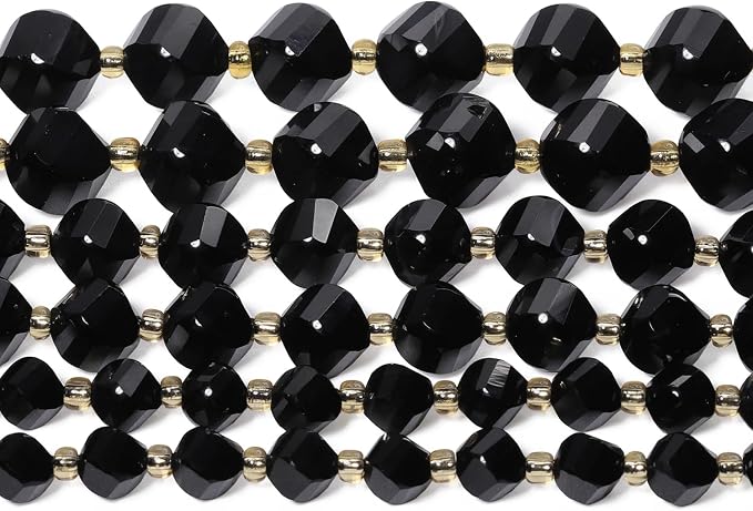 34pcs Natural Black Tourmaline Stone Beads - Image 7