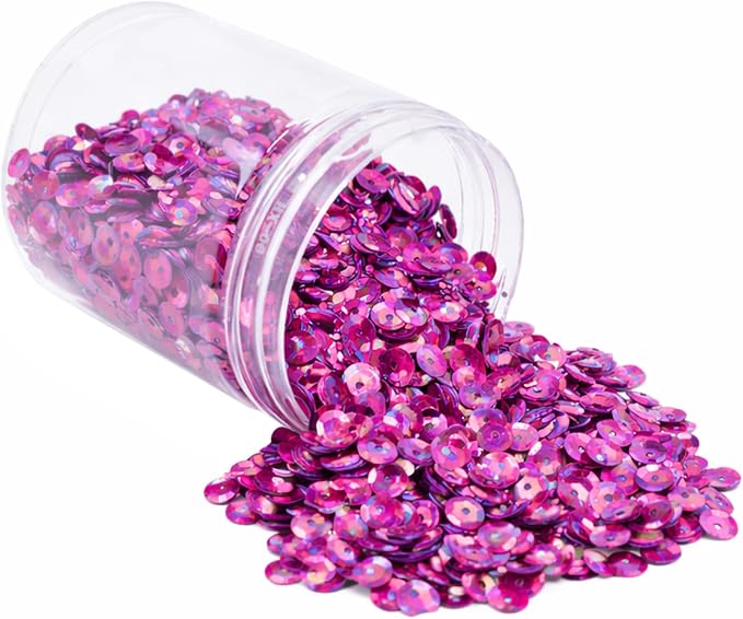 Mandala Crafts 6mm Cup Holographic Magenta Sequins by MandalaCrafts