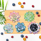 Clendo 8 Pcs Succulent Diamond Art Coasters Kit - Image 6