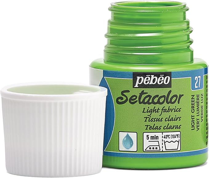 Pebeo Setacolor Light Fabrics Paint 45-Milliliter Bottle, Light Green - Image 2