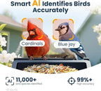 Smart Metal Bird Feeder with Camera, Deep Blue | Squirrel Proof, 2.5K UHD AI - Image 3