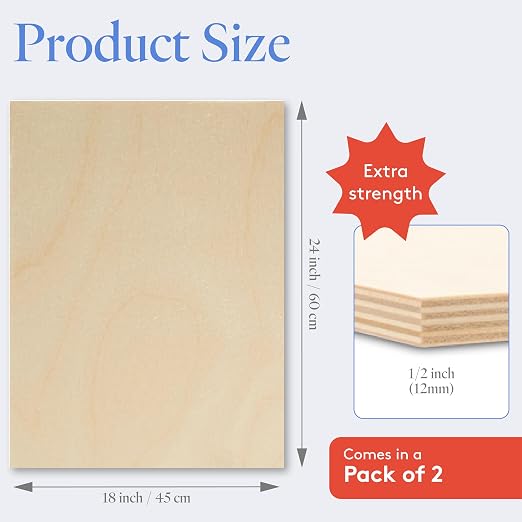 Baltic Birch Plywood 18 x 24 x 1/2 Inch - 12 mm Craft Wood - Image 2
