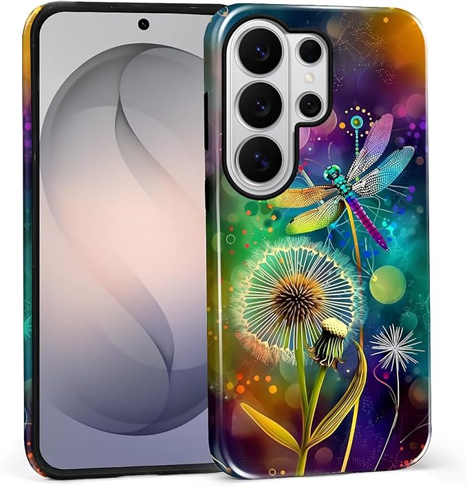 for Samsung Galaxy S26 Ultra Case, Dragonfly Dandelion Colorful Pattern Glossy by Teonvpu