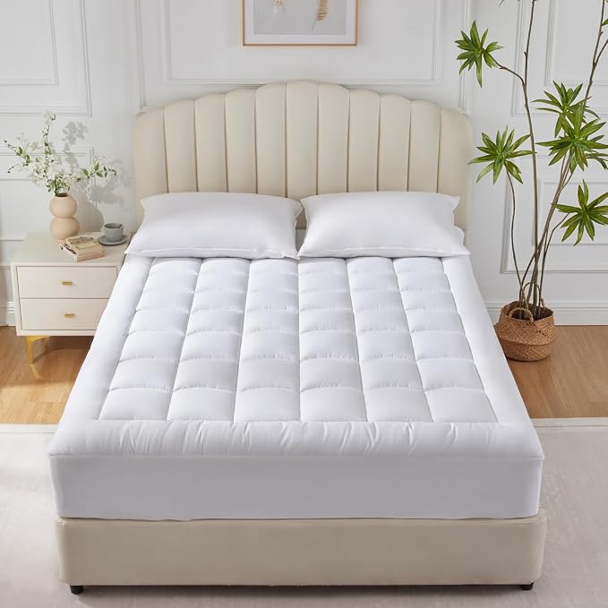 CozyLux Twin Extra Long Size Mattress Pad Pillow Top Cotton Cooling Twin XL - Image 7