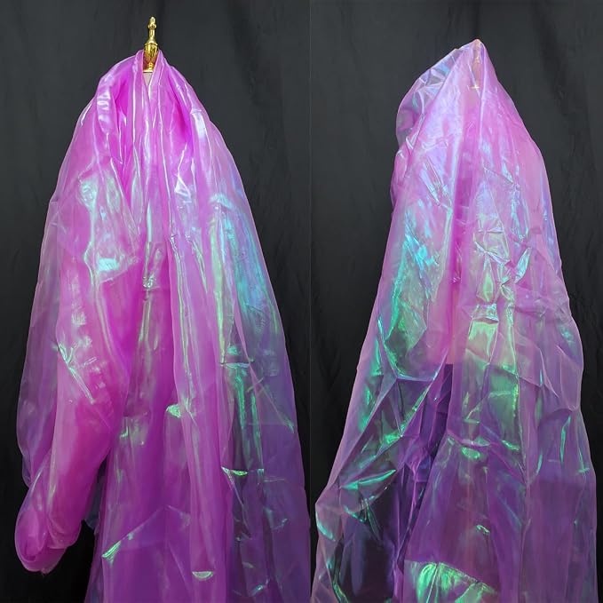 3.3 Yard Magic Rose Purple Organza Fabric - Image 4