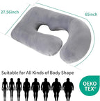 U-Shaped Pregnancy Pillow for Sleeping, Full Body Support for Back, HIPS & - Image 2