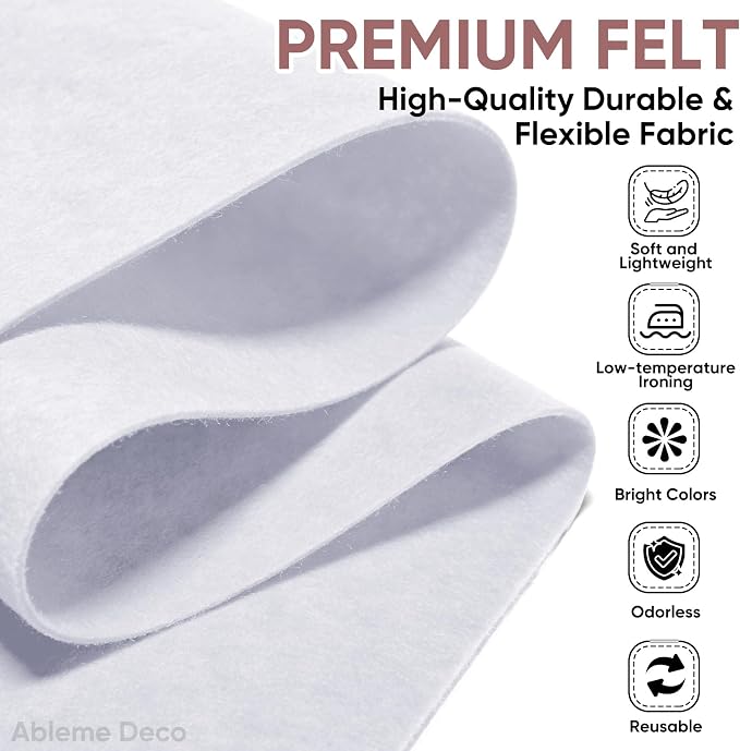 Soft Felt Fabric Sheet 18" x 36", 1.6mm Acrylic Craft Felt, Large Precut Sheet - Image 2