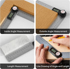 GemRed 82305 Digital Angle Finder GemRed Protractor Stainless steel 7inch 200mm - Image 10