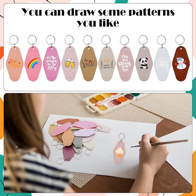 LOTMER 20/30/40/80 PCS Hotel Keychain Blank - Image 4