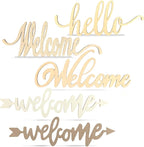 Welcome Hello Unfinished Wooden Letters Wood Cutout Signs by VisittheJoyavo
