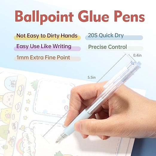 Fine Tip Glue Pen, Apply Glue Like Writing, Easy Use Precise Control, Ballpoint - Image 2
