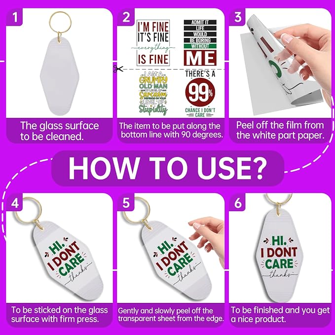 48PCS UV DTF Stickers Sarcastic Quote Sticker - Image 3