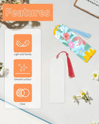 【40 Packs Bulk】 Clear Acrylic Bookmarks Blanks 6" x 2" - Image 4