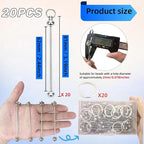 20 Pcs Beadable Keychain Bars Blanks Keychain Making Supplies - Image 4
