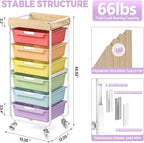 SYKIARIOL Rolling Cart with 6 Drawers, Utility Storage Cart with Labeling Jelly - Image 3