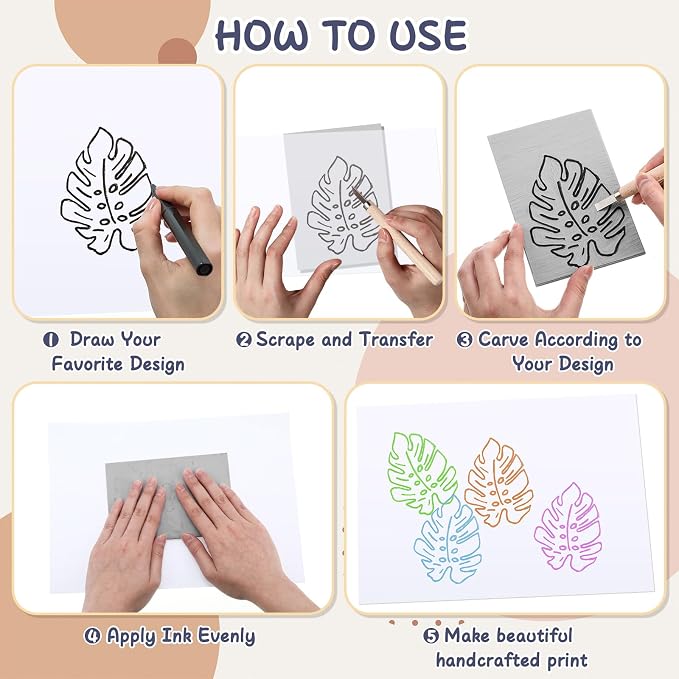 Frienda 30 Pack 4"x6" Rubber Carving Blocks Rubber Stamp Carving Linoleum Blocks - Image 4