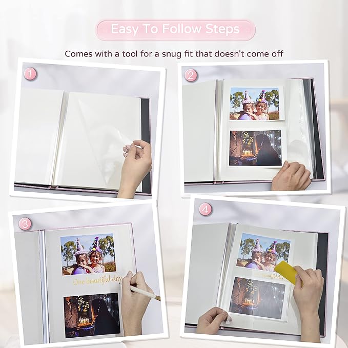 Popotop Large Photo Album Self Adhesive 4x6 5x7 8x10 Scrapbook Album DIY - Image 4
