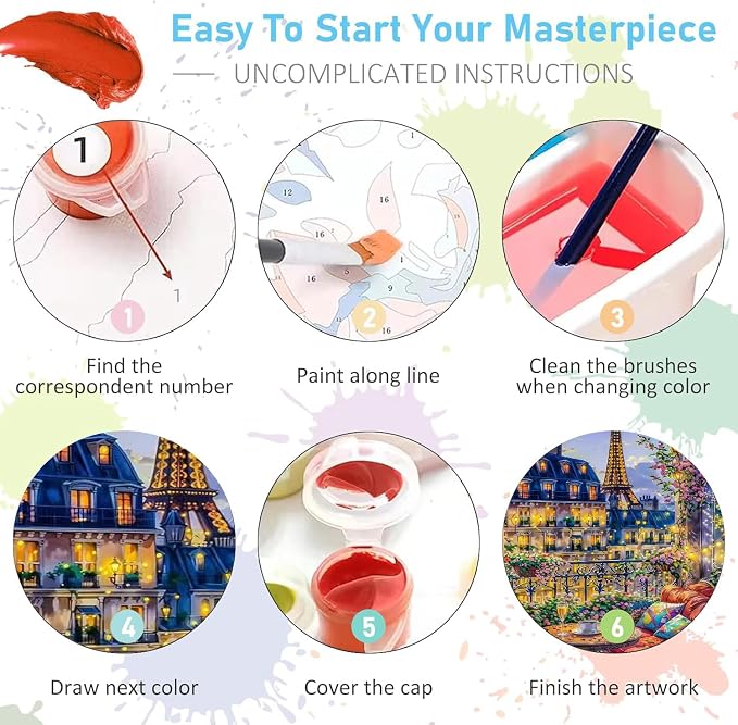 Mrnsiet Paint by Numbers Kit for Adults Beginners, City View Art Adult Paint by - Image 7
