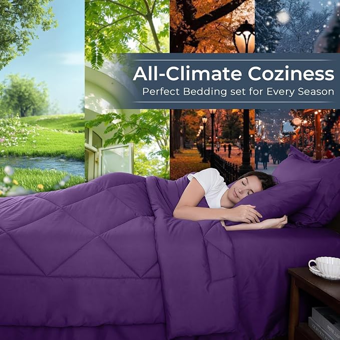 HEVUMYI Purple Twin Comforter Set - Image 3