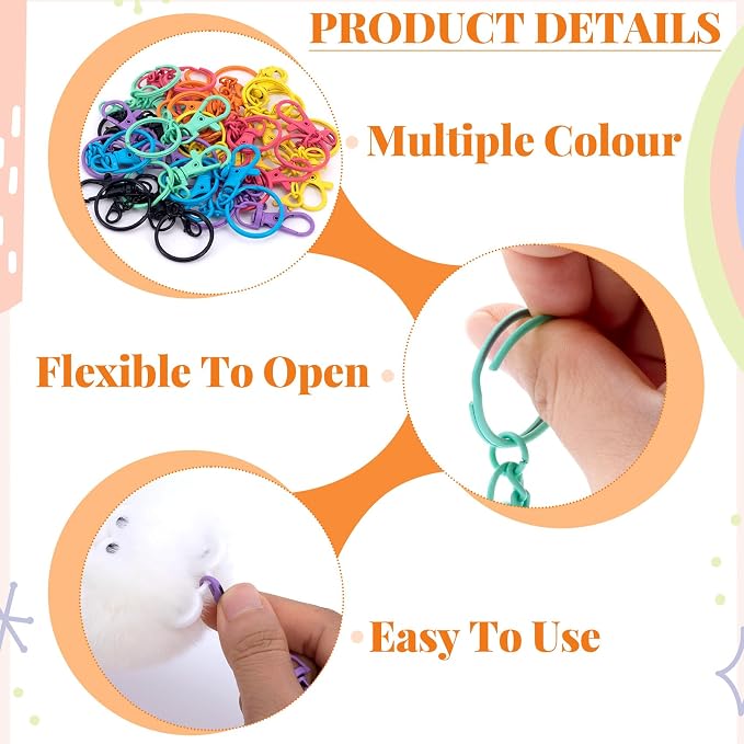28 Pcs Metal Keychain Clip, Colorful Swivel Snap Hook - Image 4