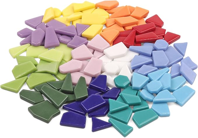 Youway Style Mosaic Tiles for Crafts Bulk, 200g Broken Mosaic Glass Pieces for by YouwayStyle